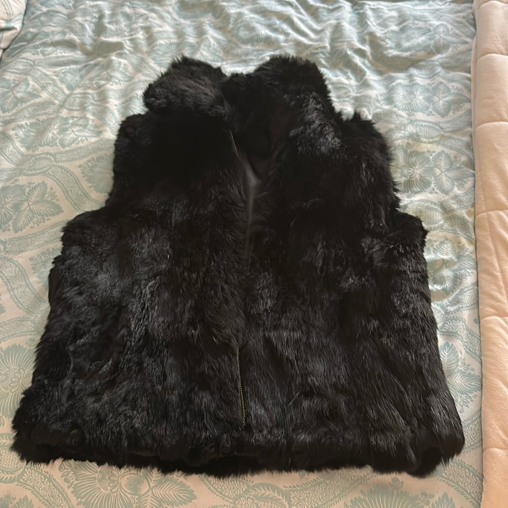 Black fur vest
